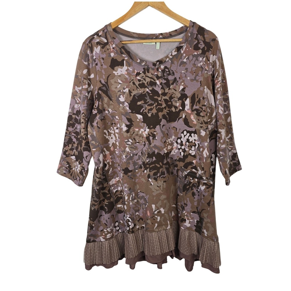 Women’s Brown Floral Print Tunic Top